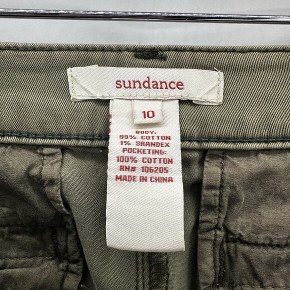 Sundance Chelsea Green Embroidered Chinos Size 10 Straight Leg Coastal Boho - Picture 9 of 12